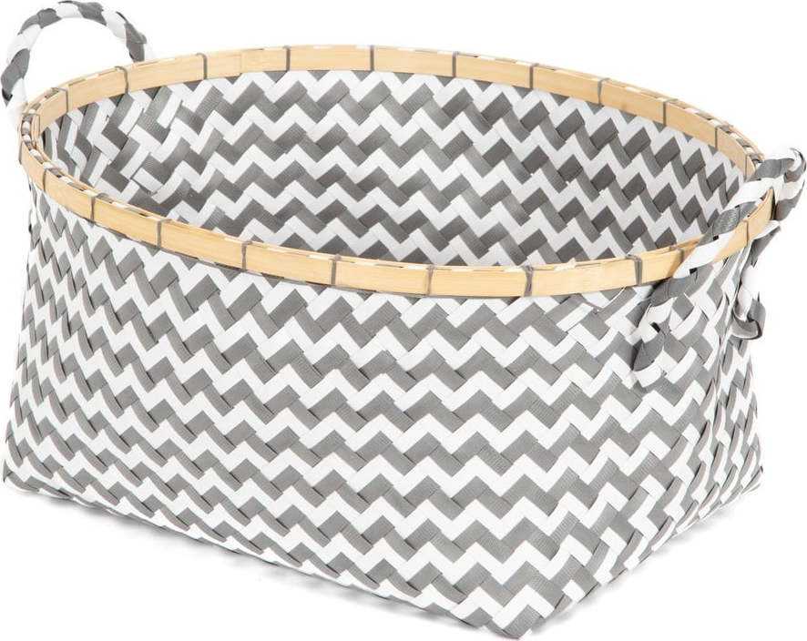 Šedobílý úložný košík Compactor Zigzag Compactor