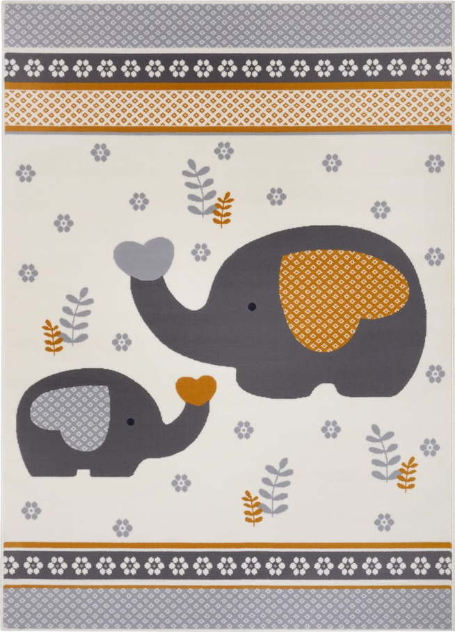Šedý dětský koberec 170x120 cm Happy Elefant - Hanse Home Hanse Home
