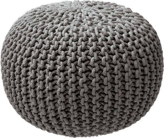 Šedý pletený puf ZicZac ZicZac