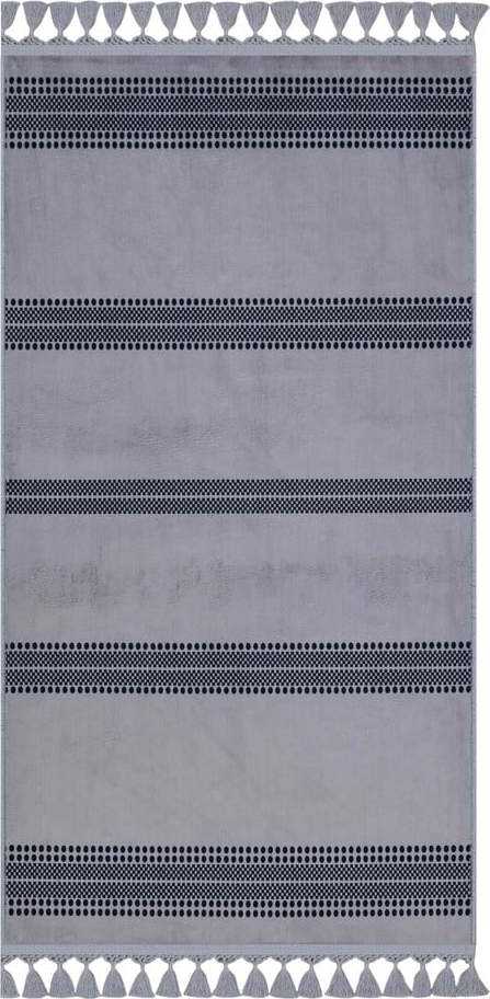 Šedý pratelný koberec běhoun 300x80 cm - Vitaus Vitaus