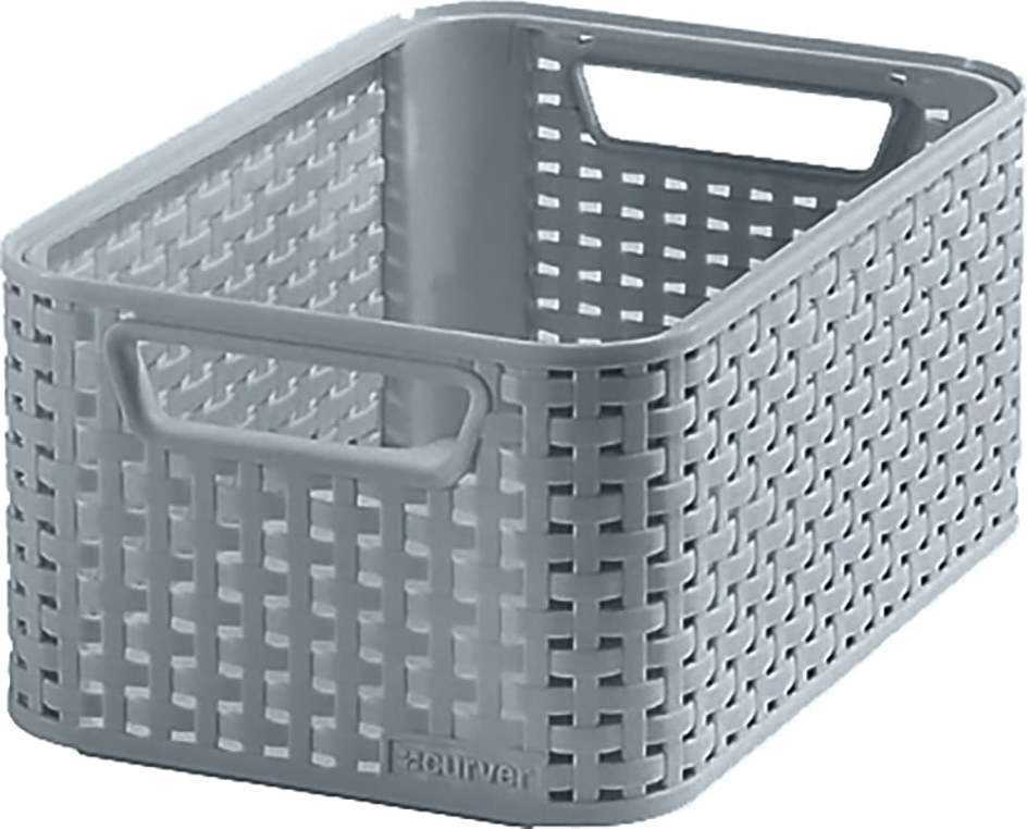 Šedý úložný košík Curver Style