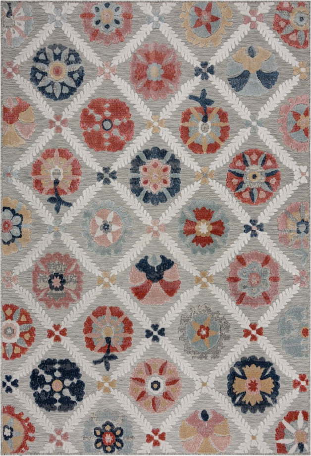 Šedý venkovní koberec 230x160 cm Flora - Flair Rugs Flair Rugs