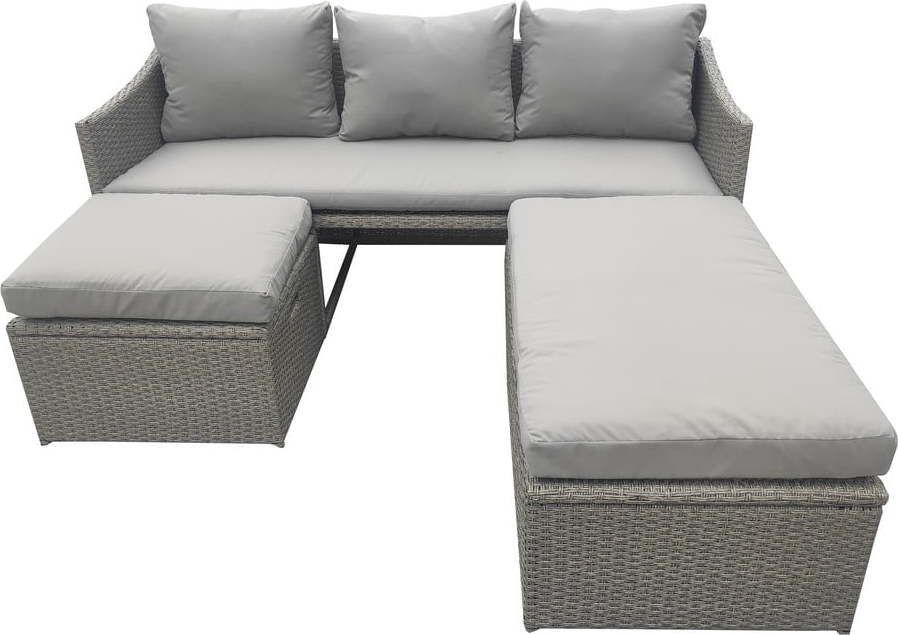 Šedý zahradní lounge set z umělého ratanu pro 4 Kopervik - Bonami Selection Bonami Selection