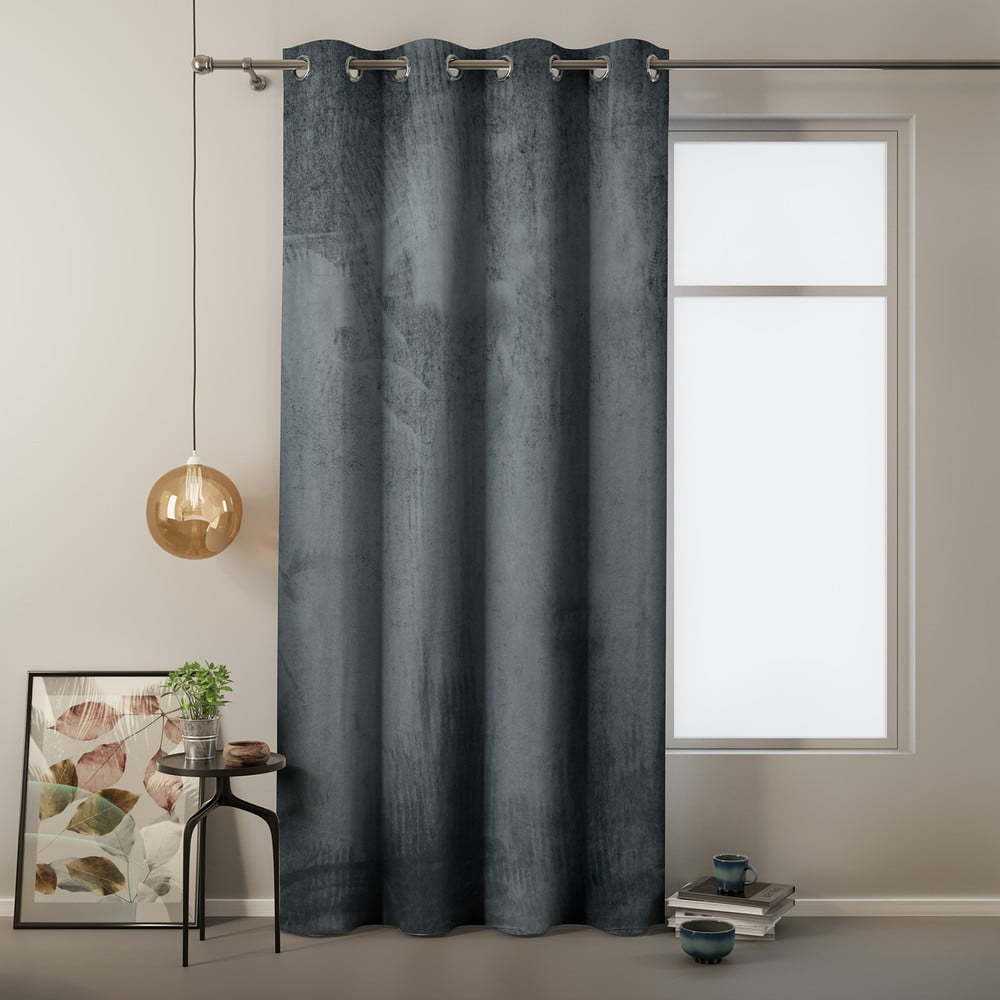 Šedý závěs se sametovým povrchem AmeliaHome Velvet