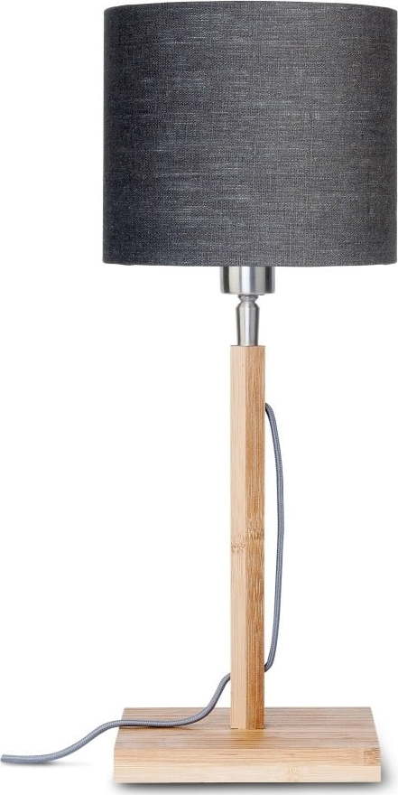 Stolní lampa s tmavě šedým stínidlem a konstrukcí z bambusu Good&Mojo Fuji Good&Mojo