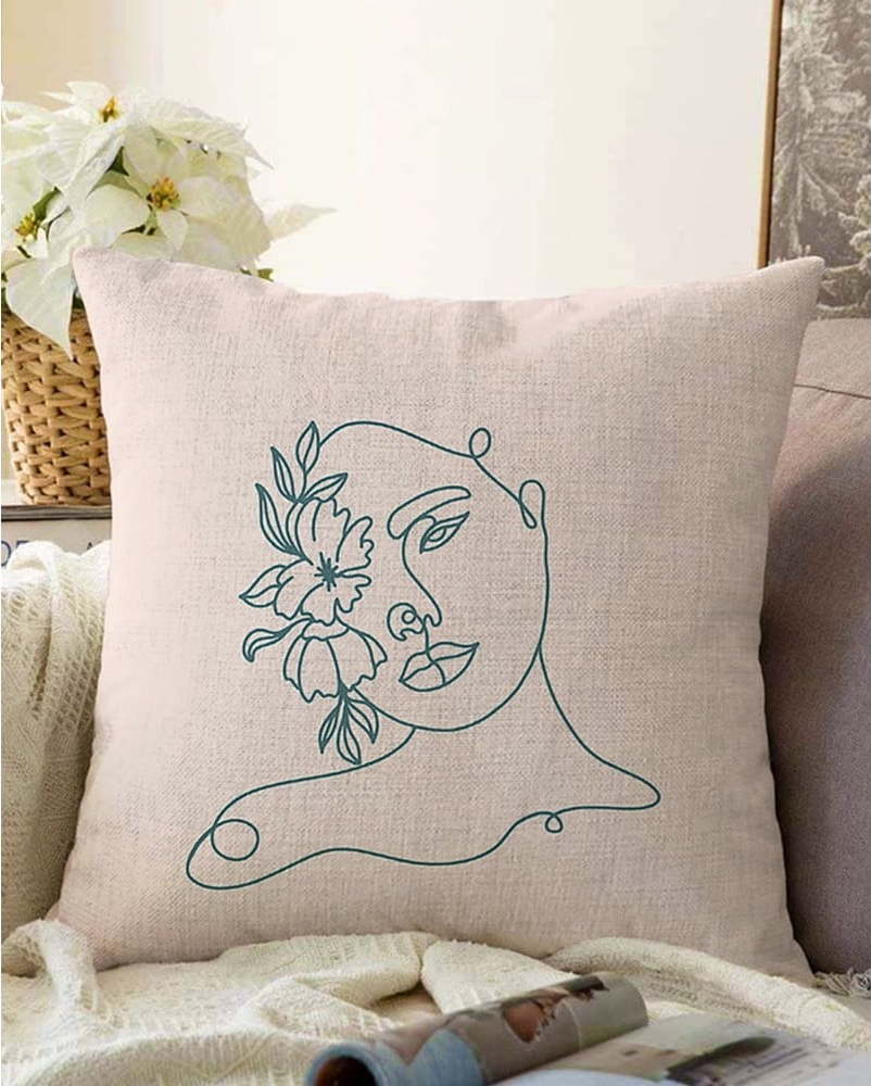 Světle béžový povlak na polštář s příměsí bavlny Minimalist Cushion Covers Chenille