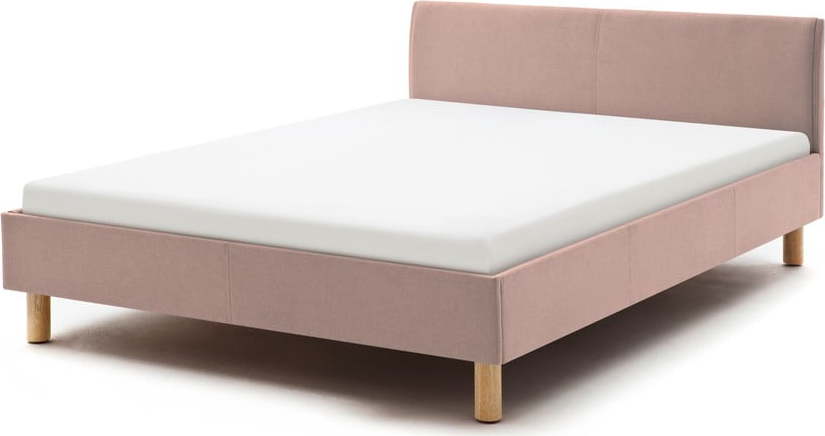 Světle růžová dvoulůžková postel Meise Möbel Lena