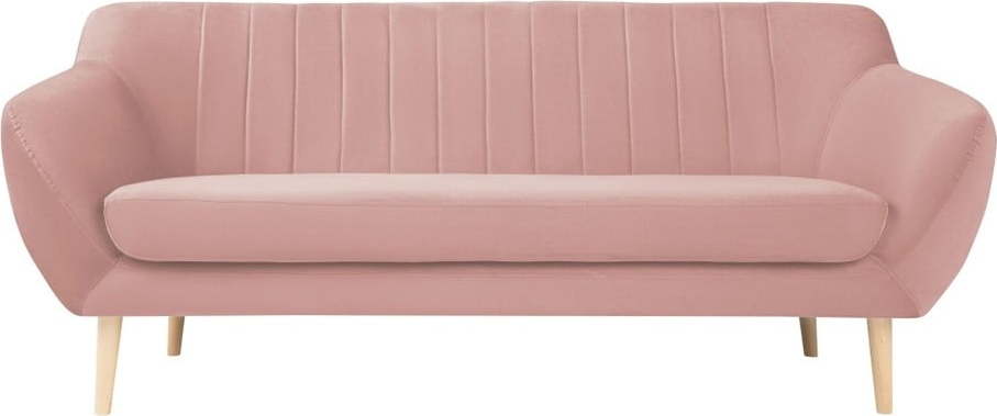 Světle růžová sametová pohovka Mazzini Sofas Sardaigne