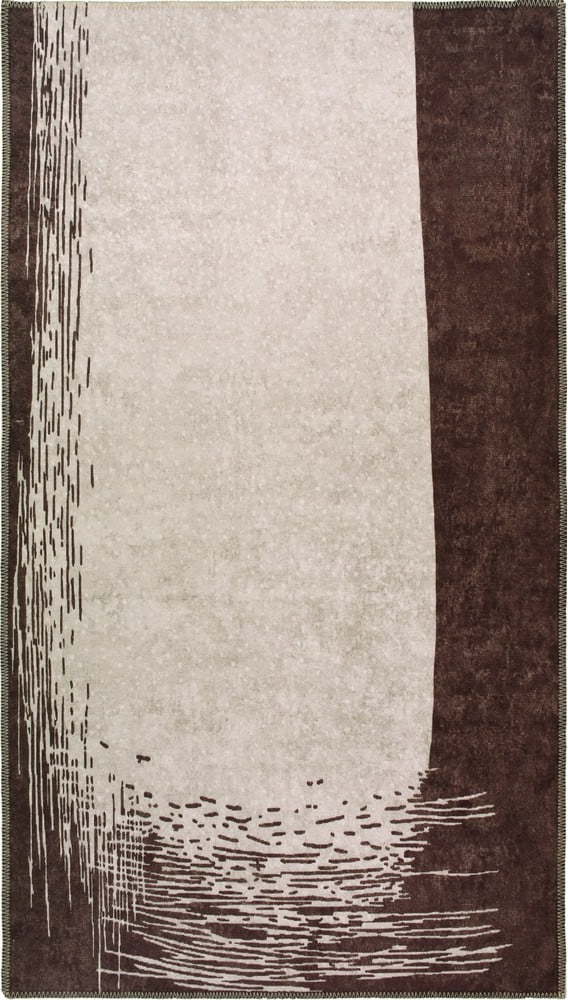 Tmavě hnědo-krémový pratelný koberec 180x120 cm - Vitaus Vitaus