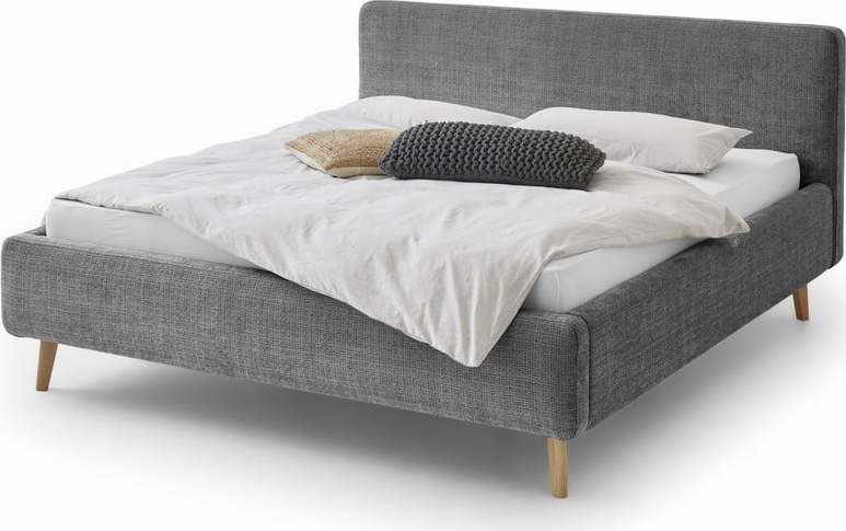 Tmavě šedá čalouněná dvoulůžková postel 140x200 cm Mattis - Meise Möbel Meise Möbel