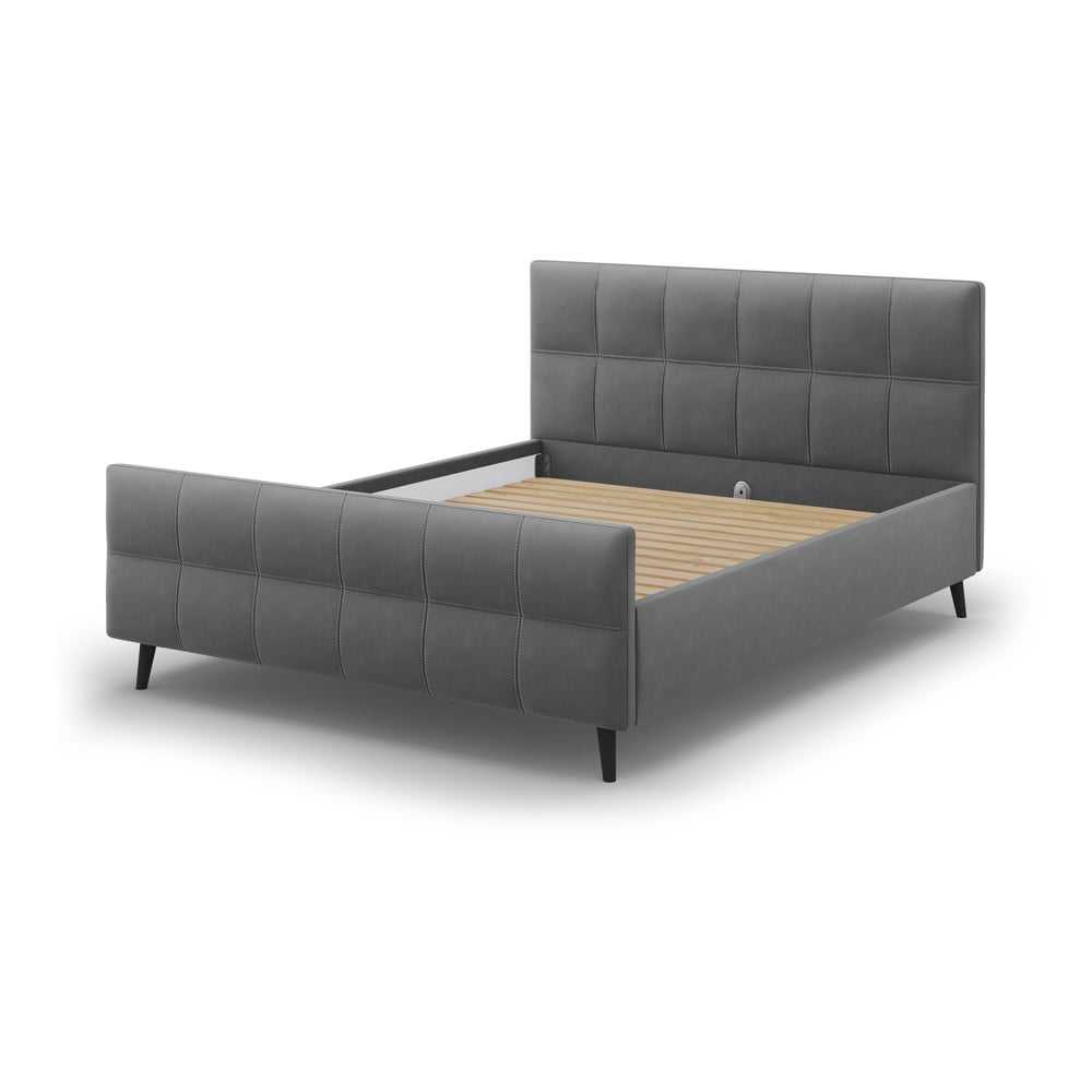 Tmavě šedá čalouněná dvoulůžková postel s roštem 180x200 cm Gigi - Micadoni Home Micadoni Home