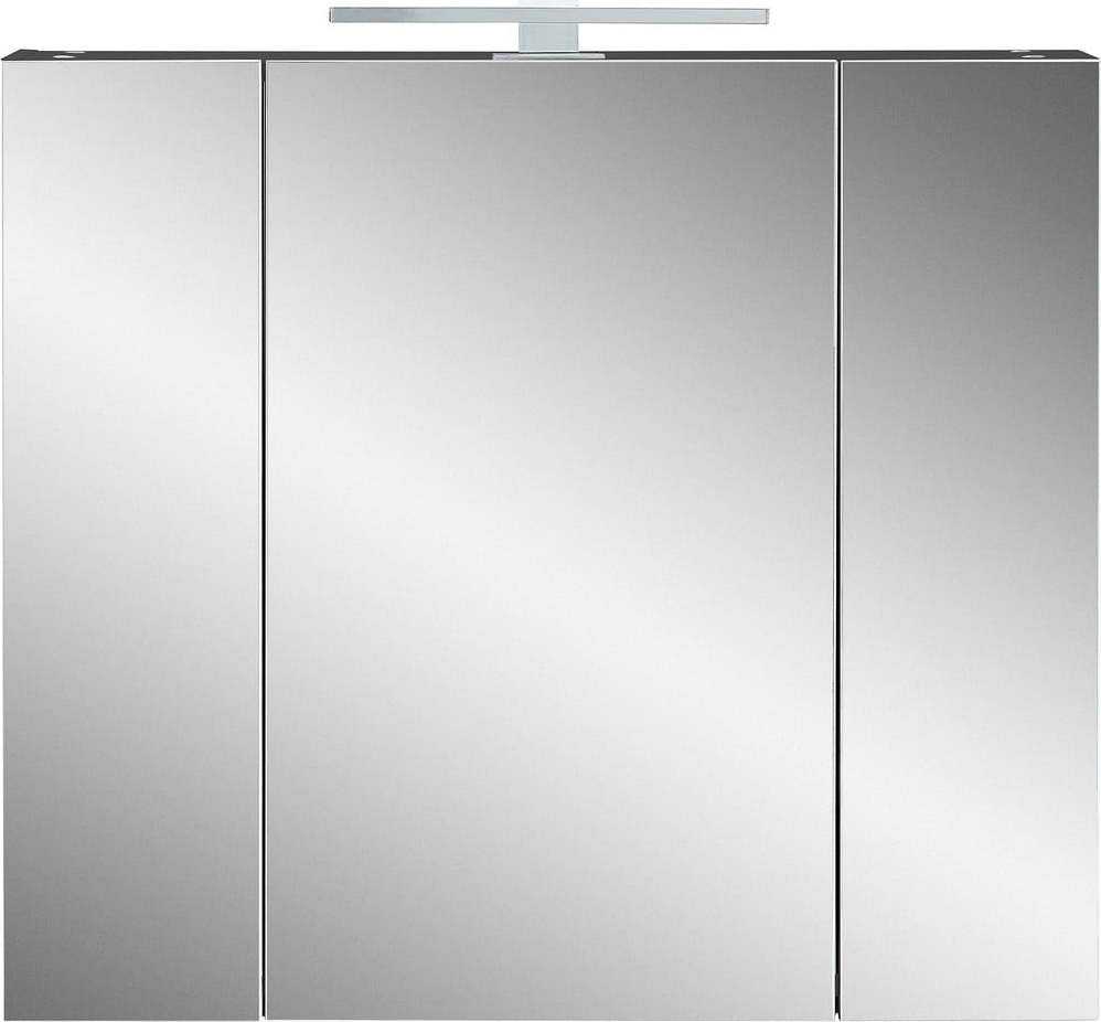 Tmavě šedá koupelnová skříňka se zrcadlem 76x71 cm - Germania Germania