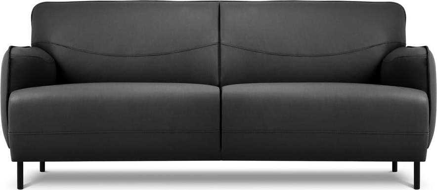 Tmavě šedá kožená pohovka Windsor & Co Sofas Neso