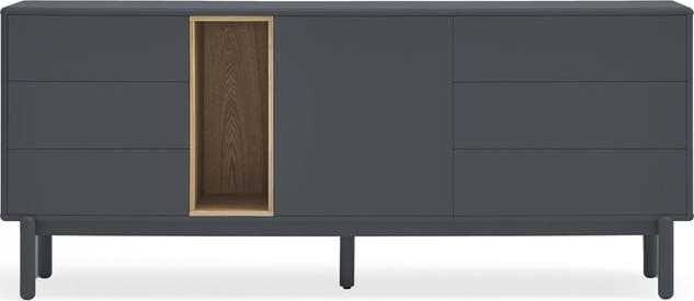 Tmavě šedá nízká komoda 180x76 cm Corvo - Teulat Teulat