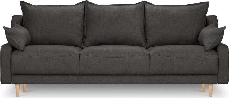 Tmavě šedá rozkládací pohovka s úložním prostorem Mazzini Sofas Freesia Mazzini Sofas