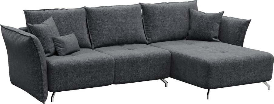 Tmavě šedá rozkládací variabilní rohová pohovka Devichy Hermes devichy