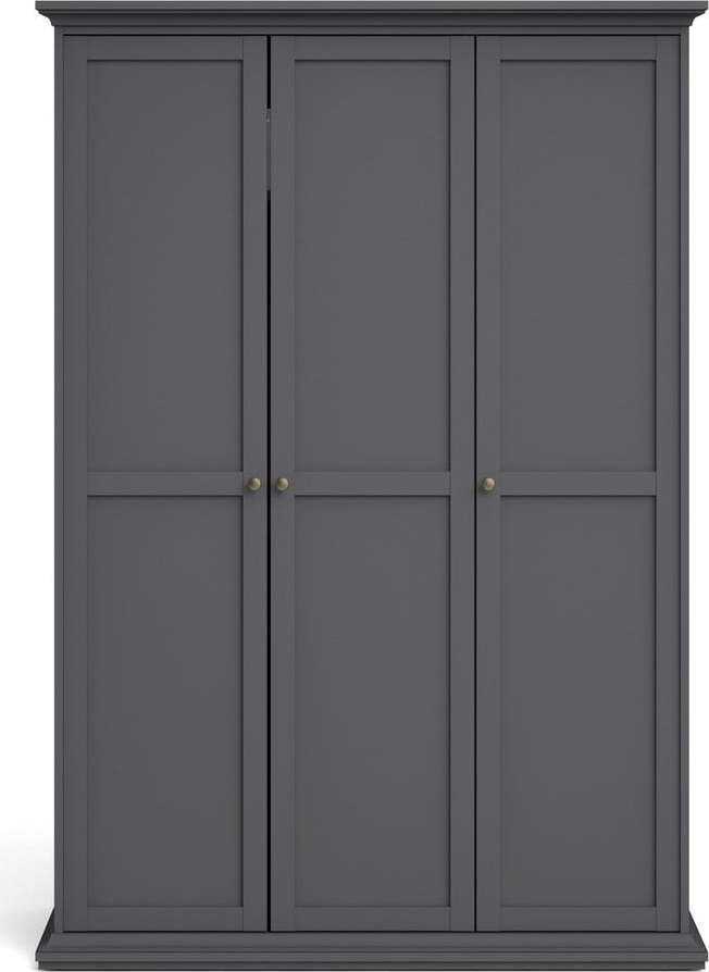 Tmavě šedá šatní skříň 139x201 cm Paris - Tvilum Tvilum