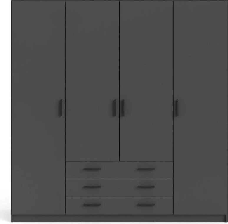 Tmavě šedá šatní skříň 196x200 cm Sprint - Tvilum Tvilum