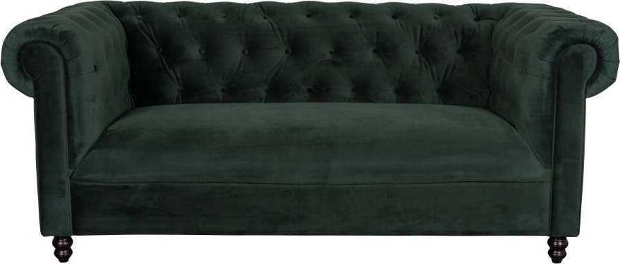 Tmavě zelená sametová pohovka Dutchbone Forest Dutchbone