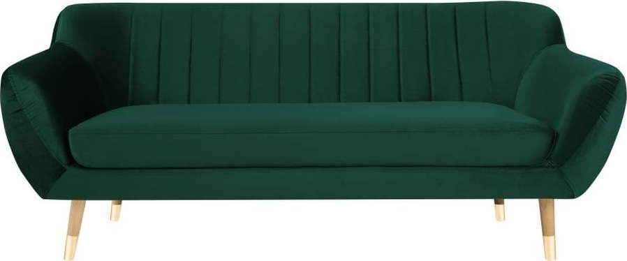 Tmavě zelená sametová pohovka Mazzini Sofas Benito