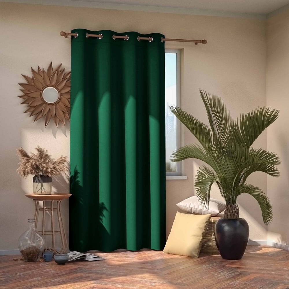 Tmavě zelený zatemňovací závěs AmeliaHome Eyelets Dark Green