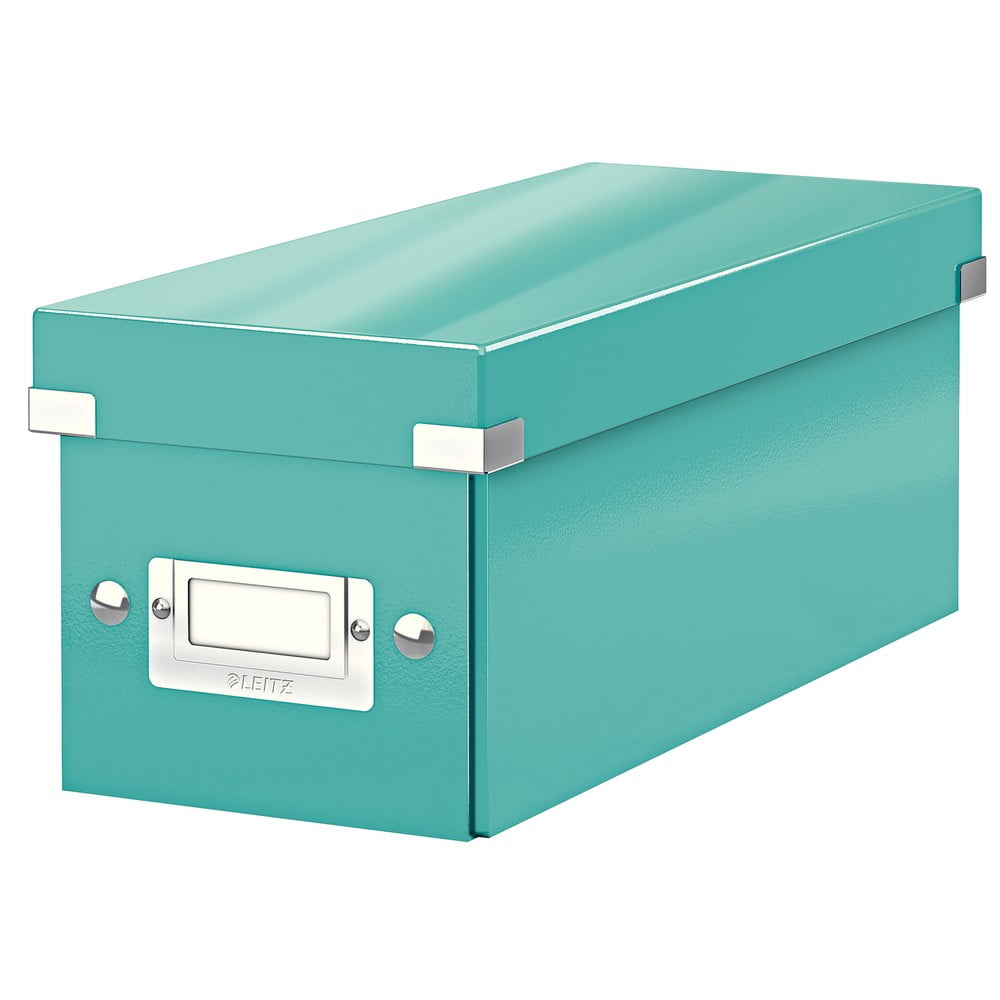 Tyrkysový kartonový úložný box s víkem Click&Store - Leitz Leitz