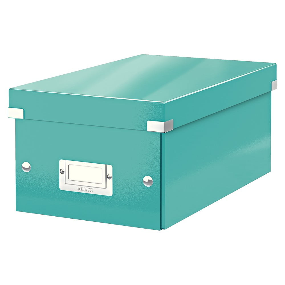 Tyrkysový kartonový úložný box s víkem Click&Store - Leitz Leitz