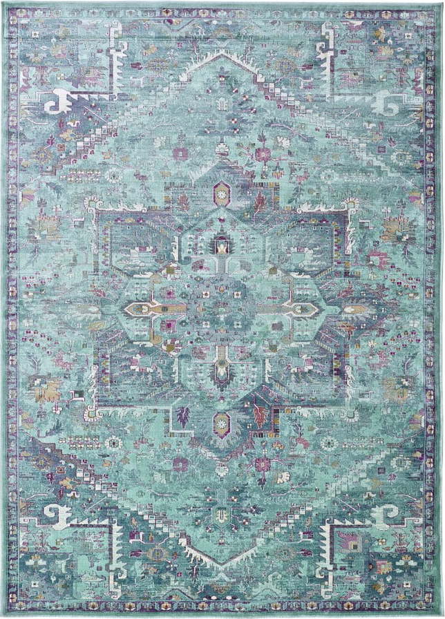 Tyrkysový koberec z viskózy 230x160 cm Lara - Universal Universal