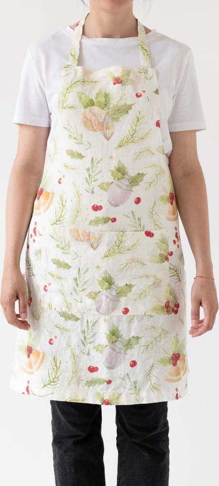 Vánoční lněná zástěra Linen Tales Daily Apron Merry