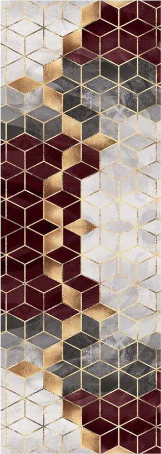 Vínový koberec běhoun 200x80 cm Optic - Rizzoli Rizzoli