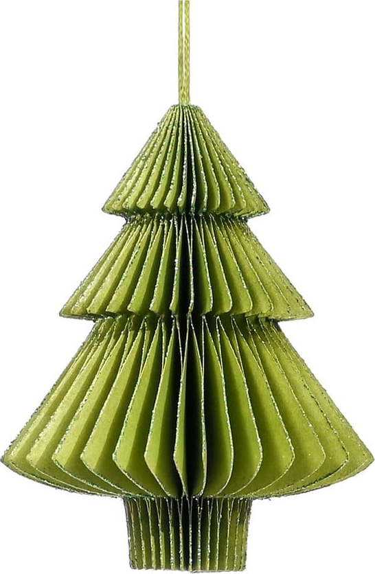 Zelená papírová vánoční ozdoba ve tvaru stromu Only Natural