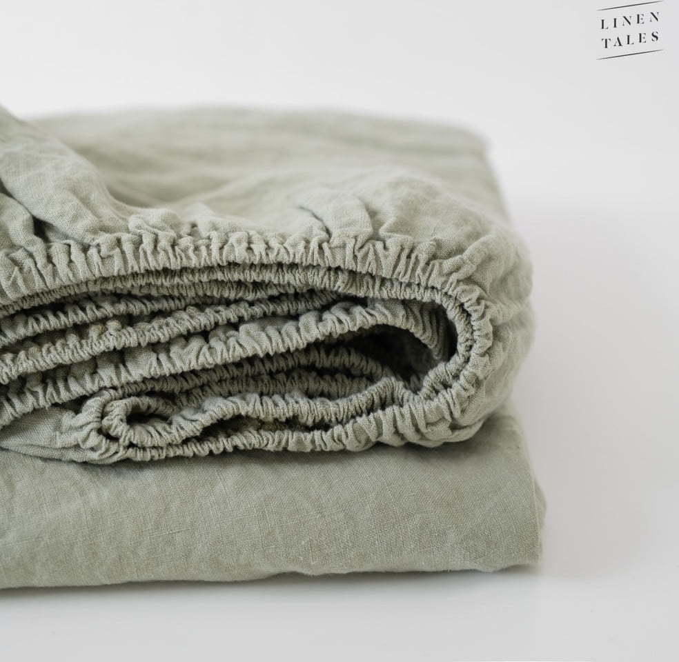 Zelené lněné prostěradlo 200x200 cm - Linen Tales Linen Tales