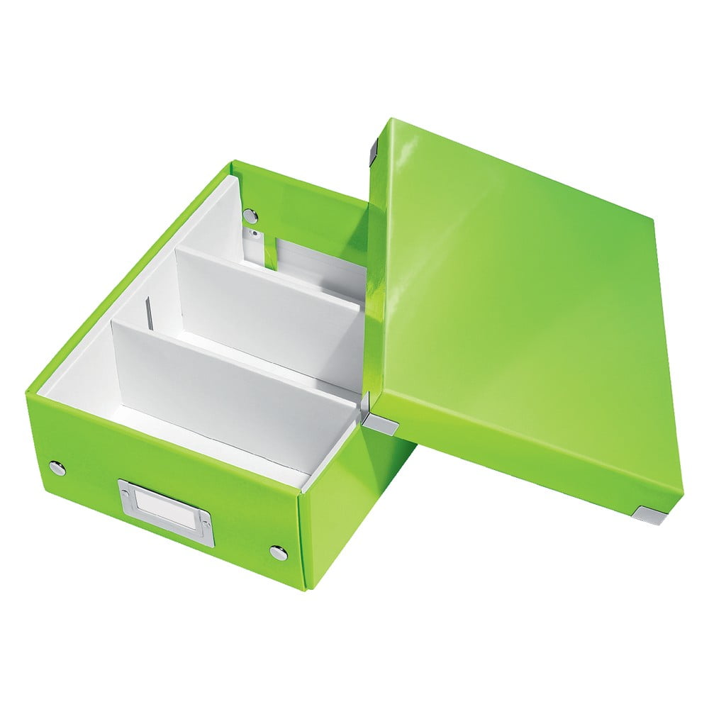 Zelený kartonový úložný box s víkem Click&Store - Leitz Leitz
