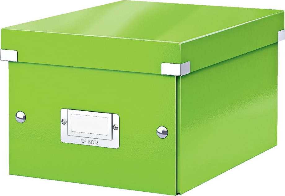 Zelený kartonový úložný box s víkem Click&Store - Leitz Leitz