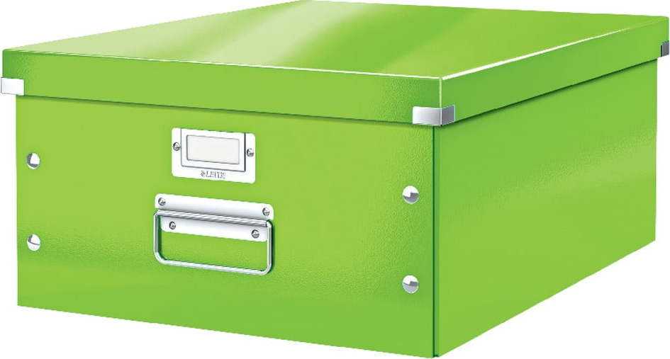 Zelený kartonový úložný box s víkem Click&Store - Leitz Leitz