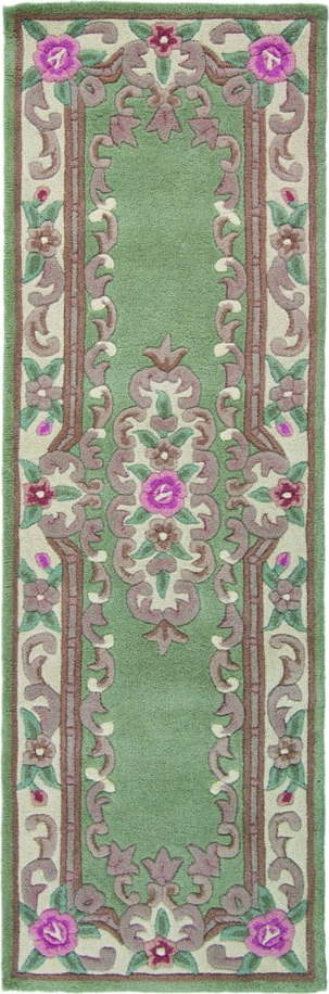 Zelený vlněný běhoun Flair Rugs Aubusson