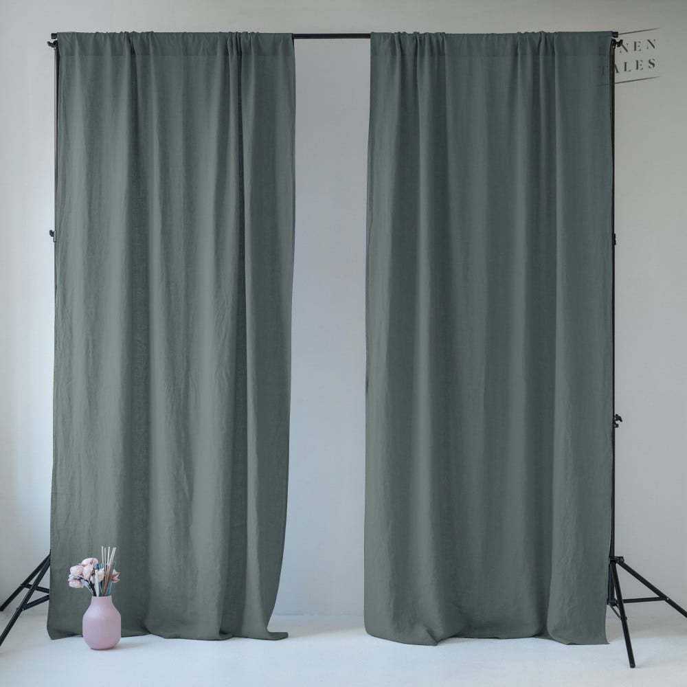 Zelený závěs 230x230 cm - Linen Tales Linen Tales
