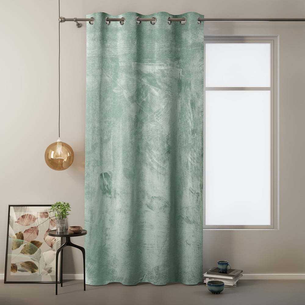 Zelený závěs se sametovým povrchem AmeliaHome Velvet