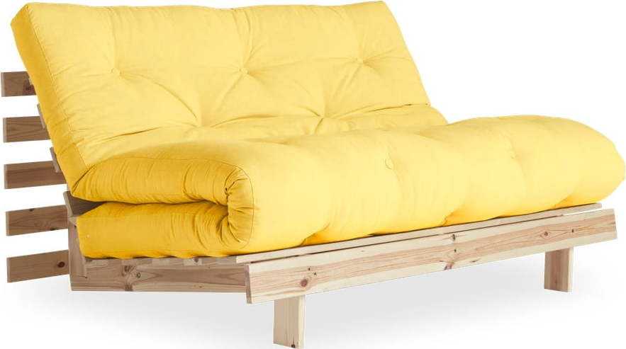 Žlutá rozkládací pohovka 140 cm Roots - Karup Design Karup Design
