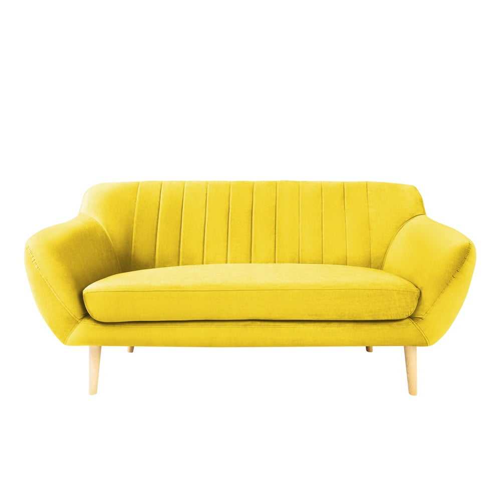 Žlutá sametová pohovka Mazzini Sofas Sardaigne