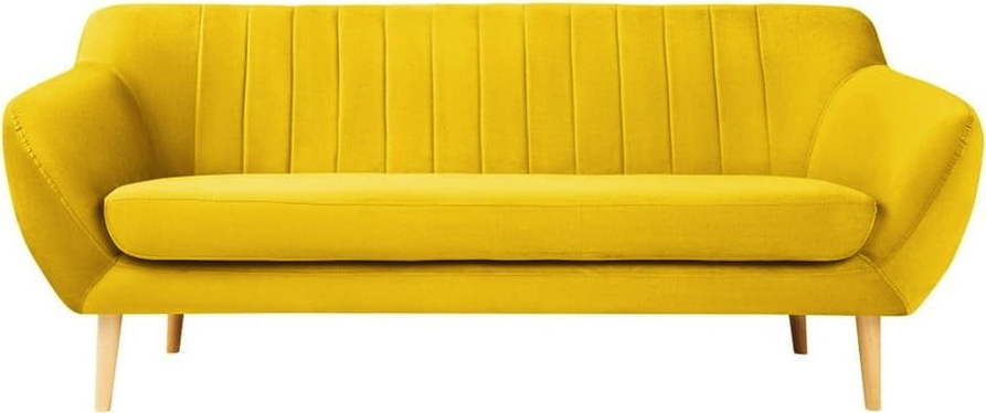 Žlutá sametová pohovka Mazzini Sofas Sardaigne