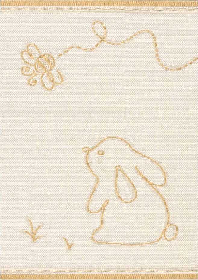Žluto-béžový antialergenní dětský koberec 230x160 cm Rabbit and Bee - Yellow Tipi Yellow Tipi