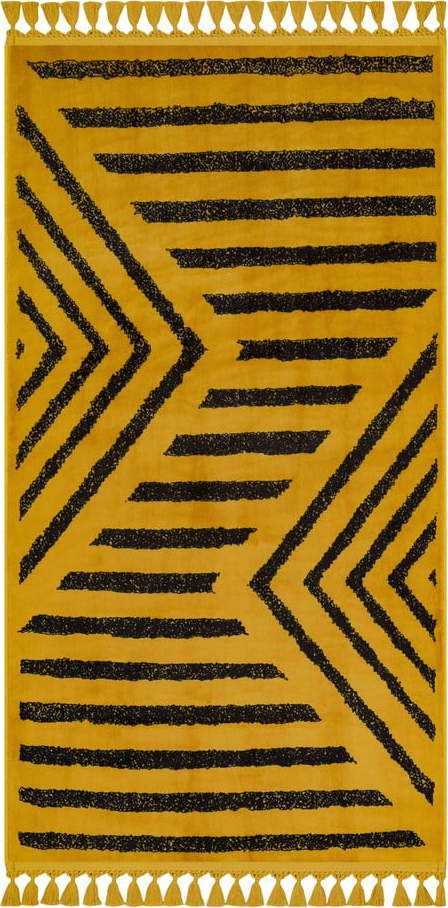 Žlutý pratelný koberec běhoun 300x100 cm - Vitaus Vitaus