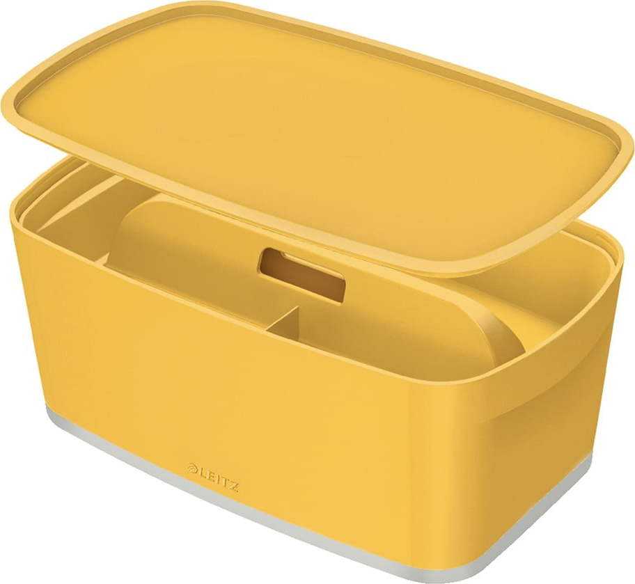 Žlutý úložný box s víkem MyBox - Leitz Leitz