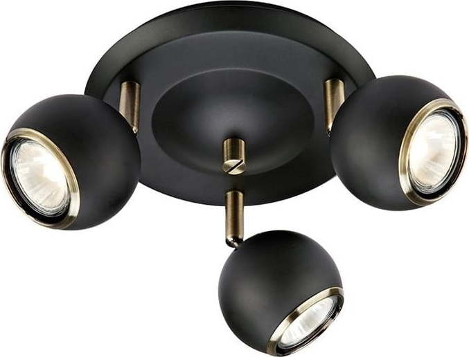 Černé stropní svítidlo s detaily ve zlaté barvě Markslöjd Coco Markslöjd