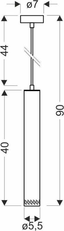 Černé závěsné svítidlo s kovovým stínidlem ø 7 cm Tubo – Candellux Lighting Candellux Lighting