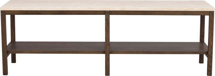Hnědo-béžový konzolový stolek s deskou z kamene 140x40 cm Orwel - Rowico Rowico