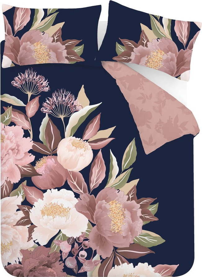 Modro-růžové povlečení 200x200 cm Opulent Floral - Catherine Lansfield Catherine Lansfield