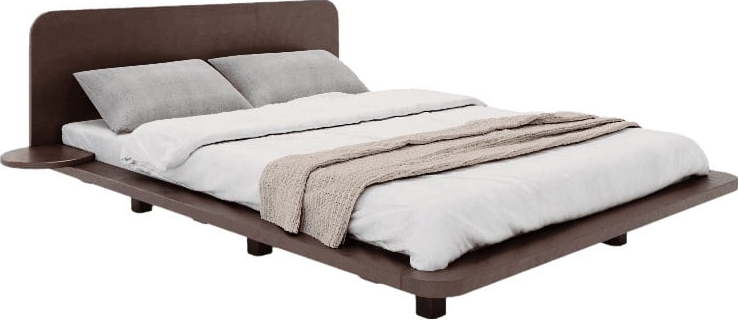 Tmavě hnědá dvoulůžková postel z bukového dřeva 140x200 cm Japandic – Skandica SKANDICA