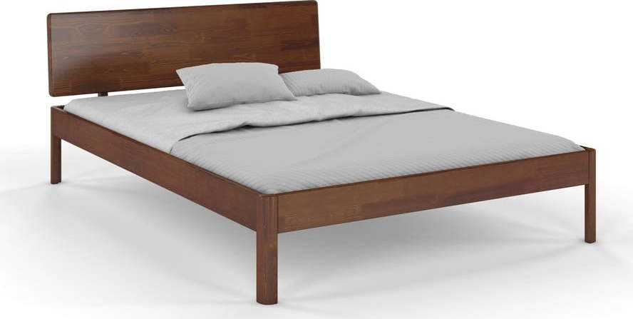 Tmavě hnědá postel z borovicového dřeva 90x200 cm Ammer – Skandica SKANDICA